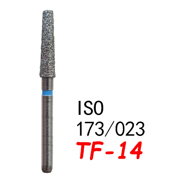 TF-14 Flat End Taper Dental Diamond Bur-（50 pcs in a box）