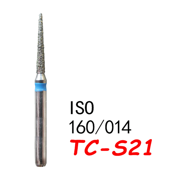 TC-S21 Needle Shape Head Diamond Burs-(50 pcs in a box )