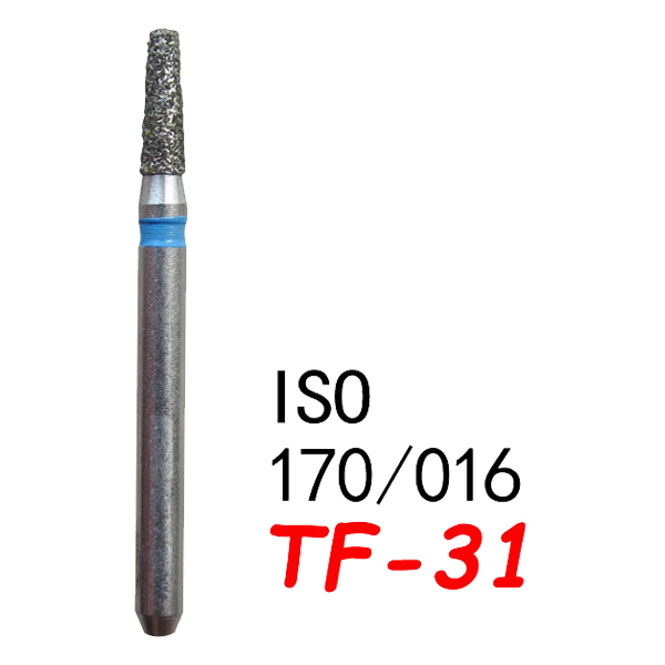 TF-31 Flat End Taper Dental Diamond Bur-(50pcs in a box ）